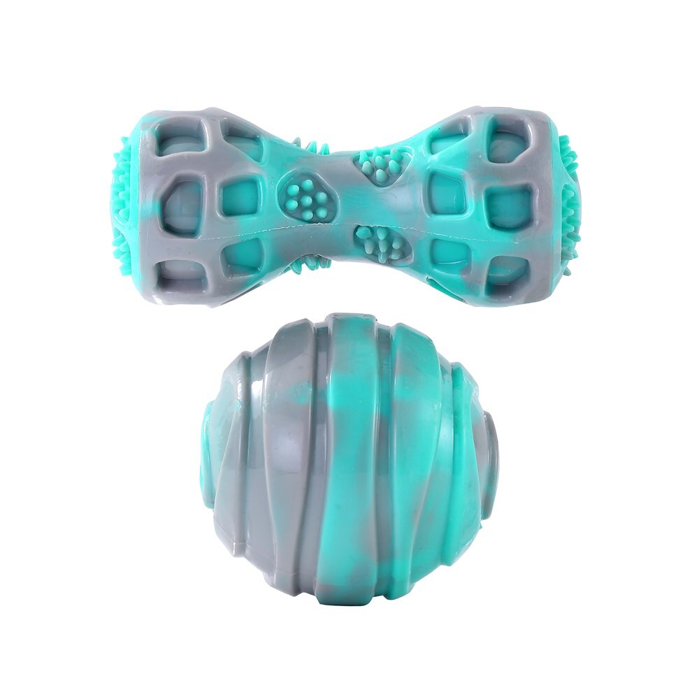 11994-2pc-paws-claws-dental-duo-pet-dog-tpr-ball-baton-blue