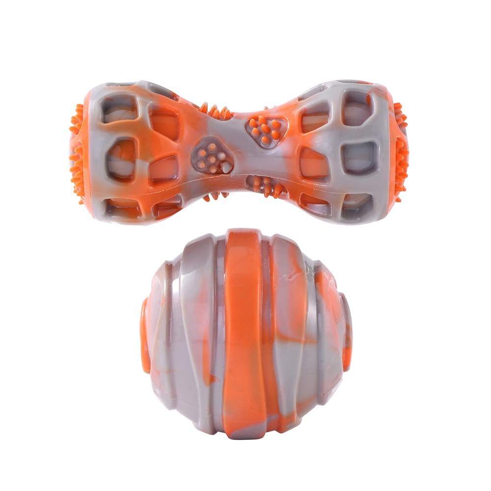 12007-2pc-paws-claws-dental-duo-pet-dog-tpr-ball-baton-orange