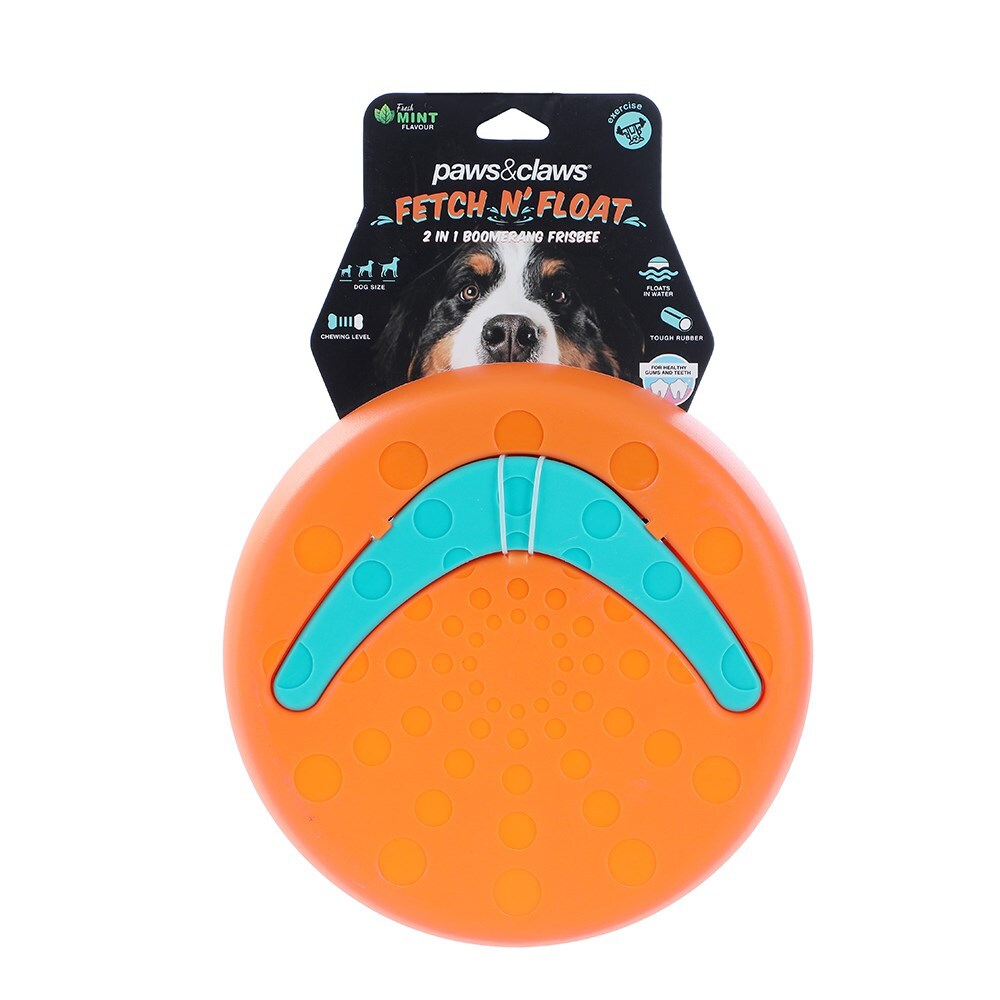 12106-paws-claws-pet-dog-2-in-1-fetch-n-play-23-5cm-boomerang-flyer-toy