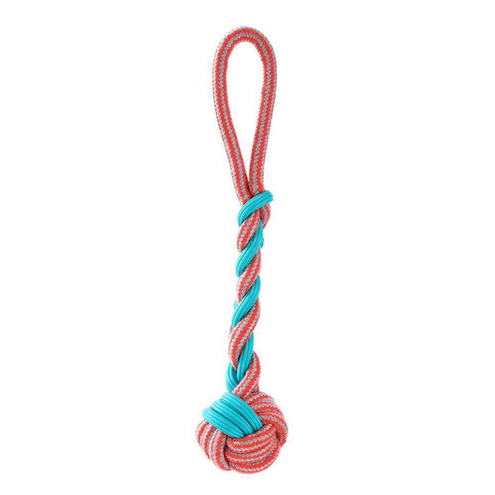 12205-paws-claws-42cm-stretch-fetch-tpr-braided-rope-knot-ball-tugger