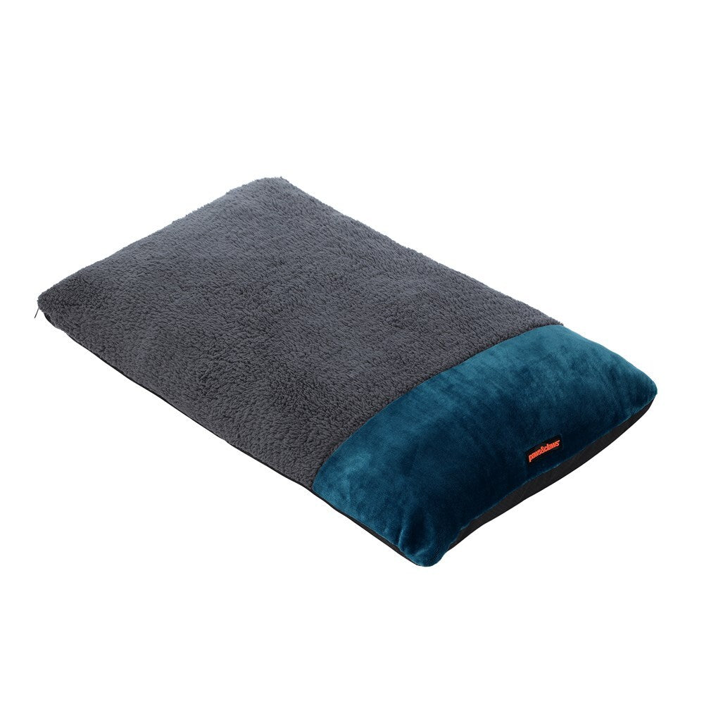12441-paws-claws-primo-90x60cm-plush-pillow-bed-medium-charcoal-blue