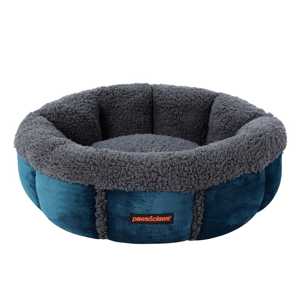 12533-paws-claws-50cm-primo-plush-snuggler-bed-charcoal-blue