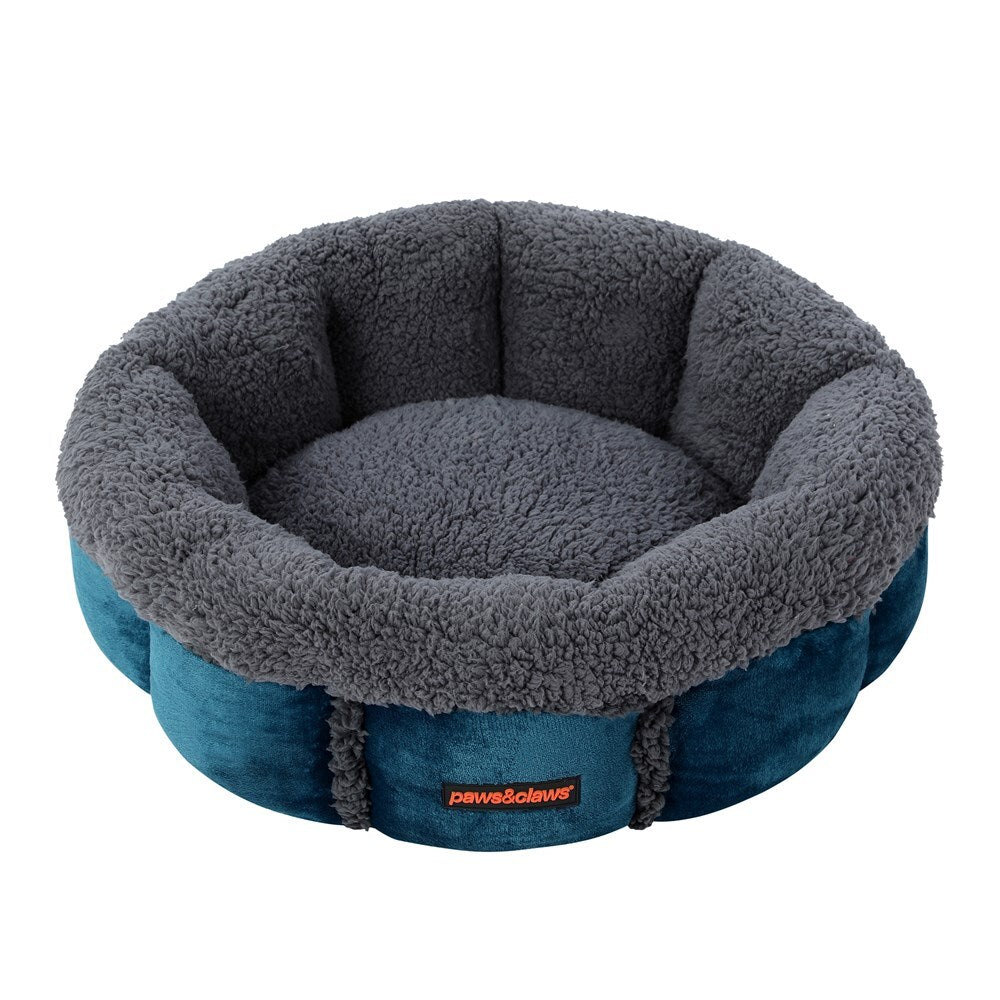 12533-paws-claws-50cm-primo-plush-snuggler-bed-charcoal-blue