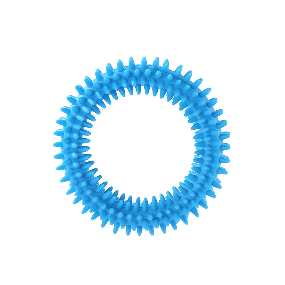 14292-paws-claws-11cm-tpr-spikey-ring-pet-dog-toy-assorted