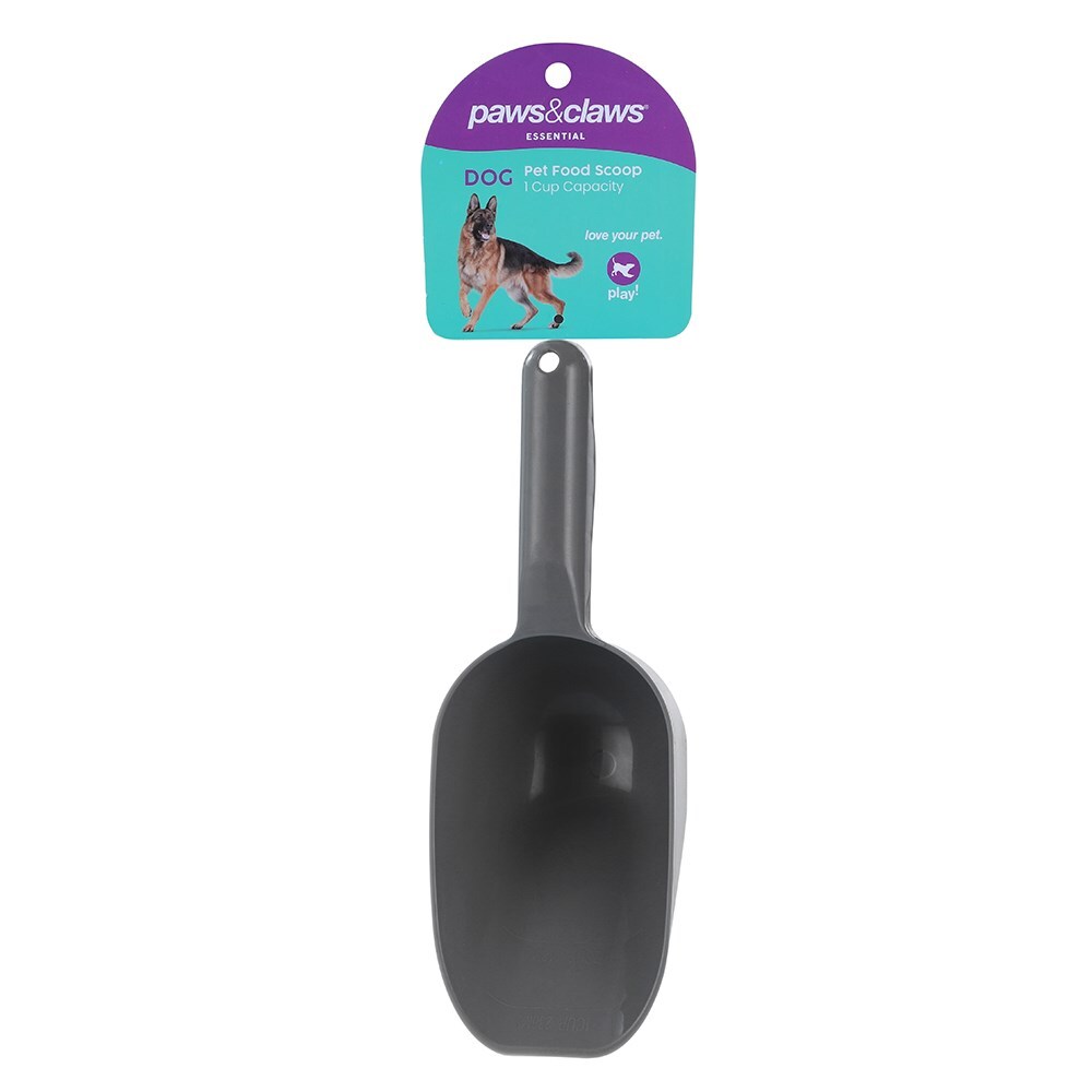 14414-paws-claws-pet-dog-cat-8x23-5cm-food-scoop-grey