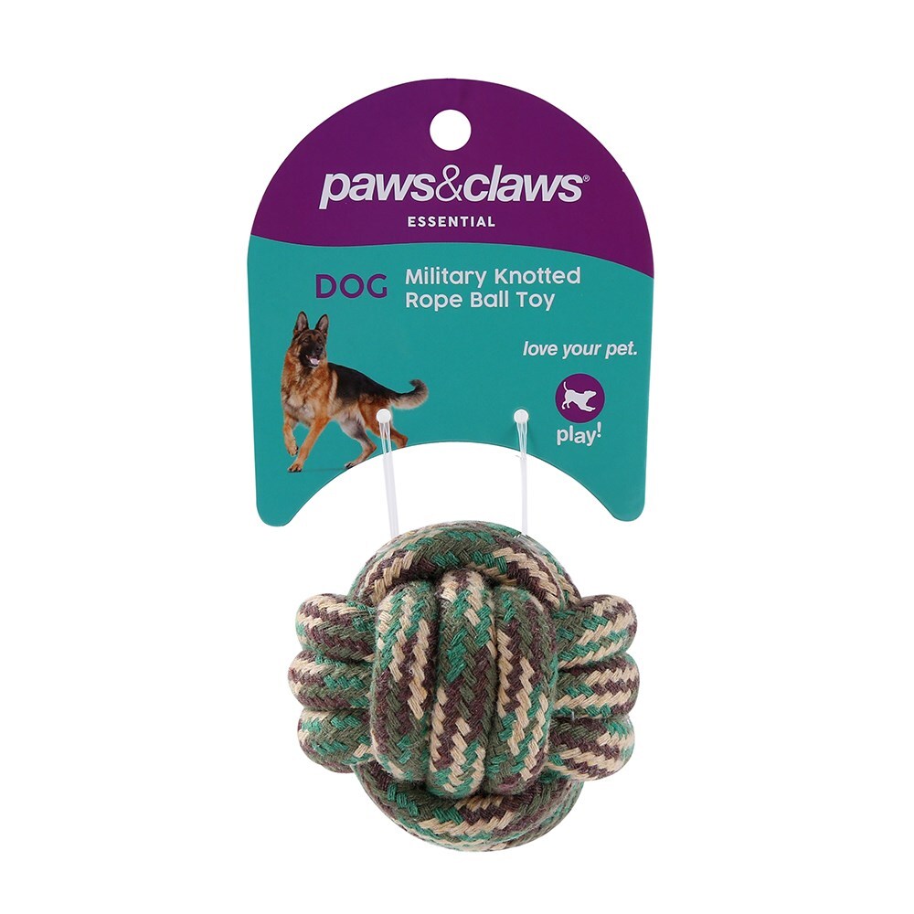 15824-paws-claws-military-6cm-knotted-rope-ball-toy-assorted