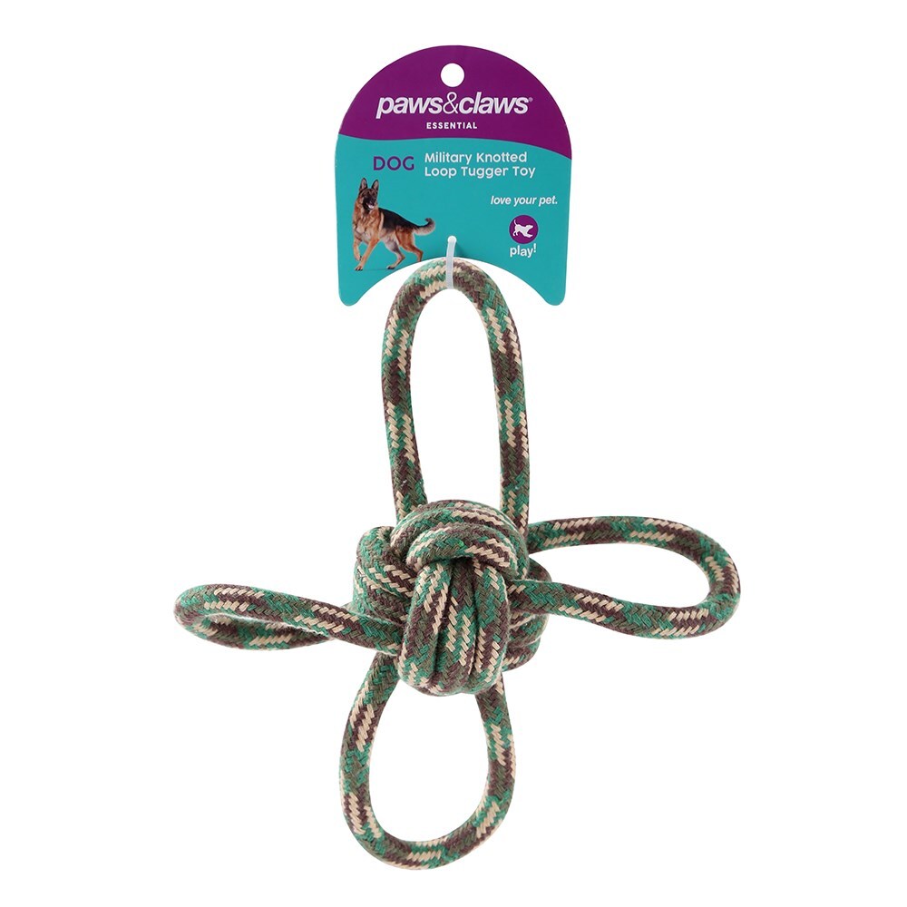 15848-paws-claws-military-knotted-4-way-loop-22cm-tugger-toy-assorted