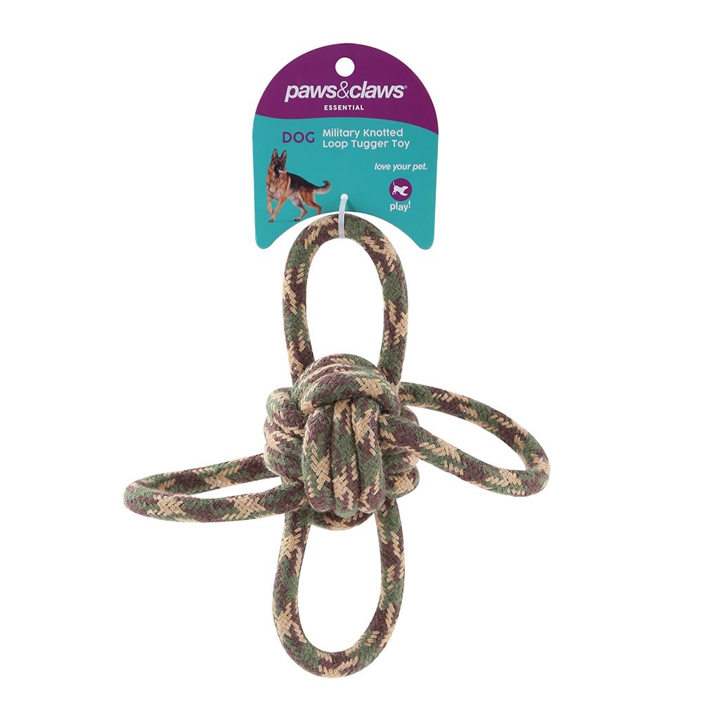 15848-paws-claws-military-knotted-4-way-loop-22cm-tugger-toy-assorted