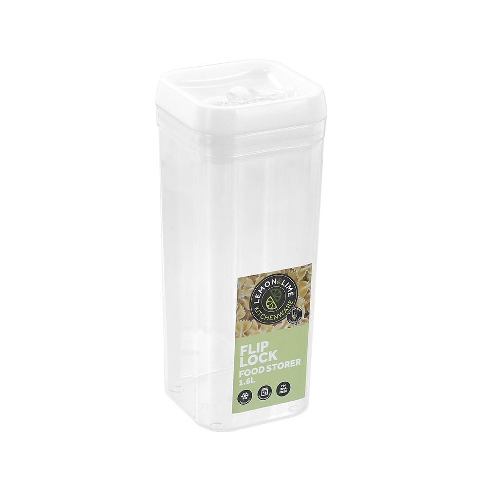 15978-lemon-lime-flip-lock-1-6l-24-5cm-food-storer-square-container-clear
