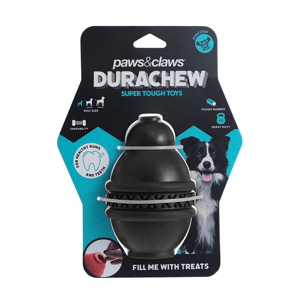 16388-paws-claws-dura-chew-12cm-treat-tumbler-pet-dog-toy-large-assorted