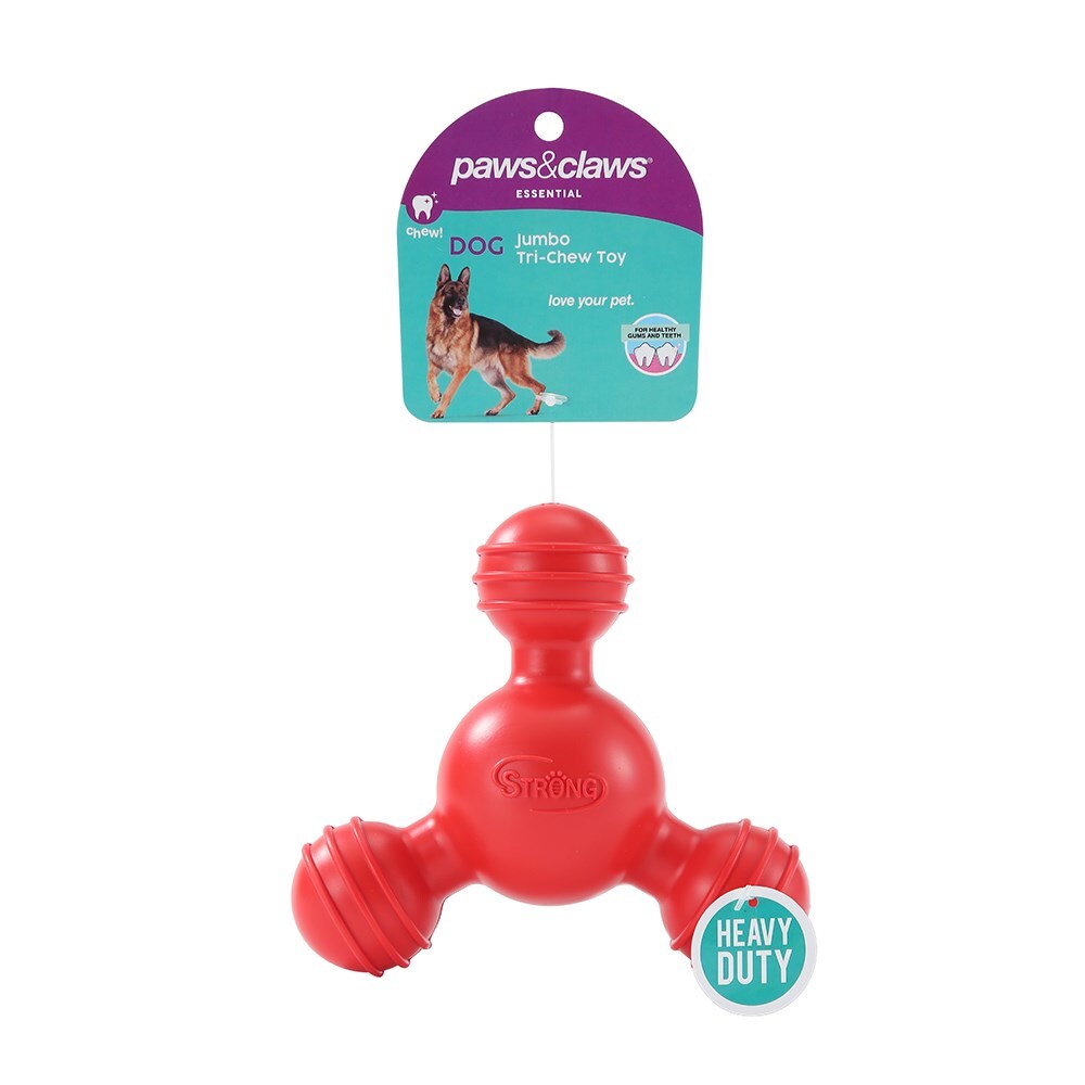 17002-paws-claws-heavy-duty-13cm-tpr-jumbo-tri-chew-pet-dog-toy-assorted