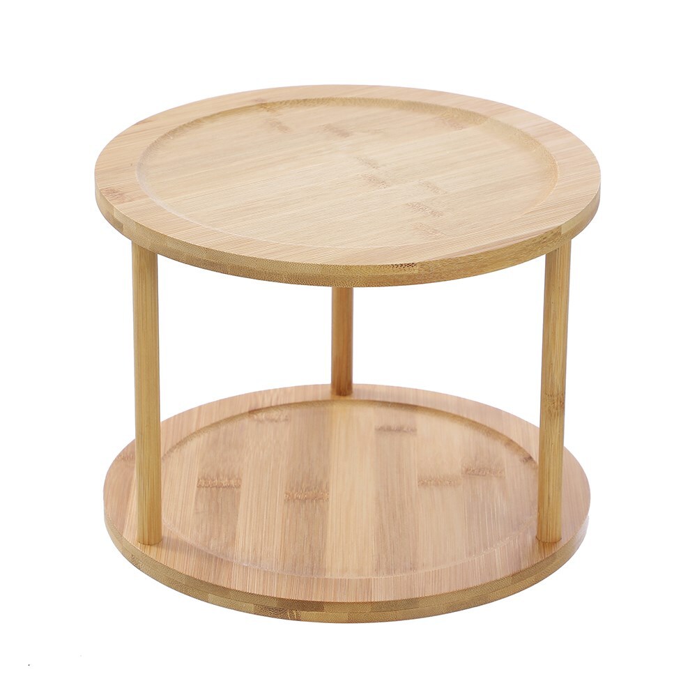 17934-boxsweden-24-5cm-bamboo-2-tier-turntable-rotating-organiser-brown