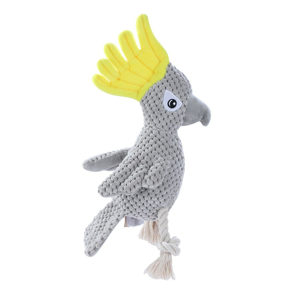 18160-paws-claws-30cm-cockatoo-soft-plush-dog-toy-w-squeaker-grey