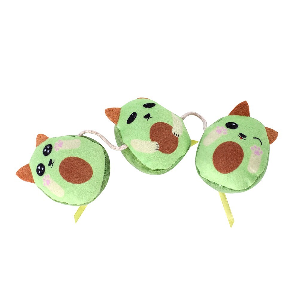 18351-paws-claws-pet-cat-27cm-plush-avocado-dangler-toy-w-crinkle-catnip