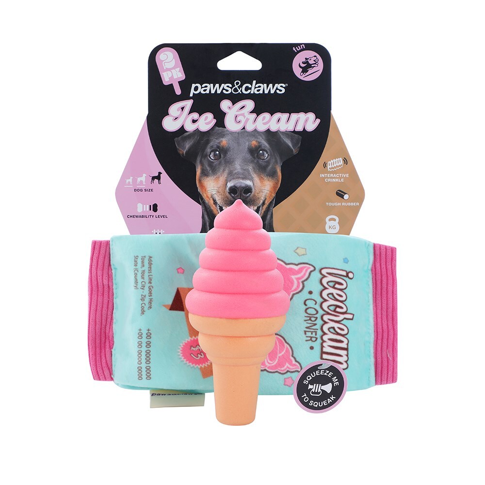 18399-2pc-paws-claws-icecream-cone-twin-chew-dog-toy-tpr-oxford-20x10x5cm