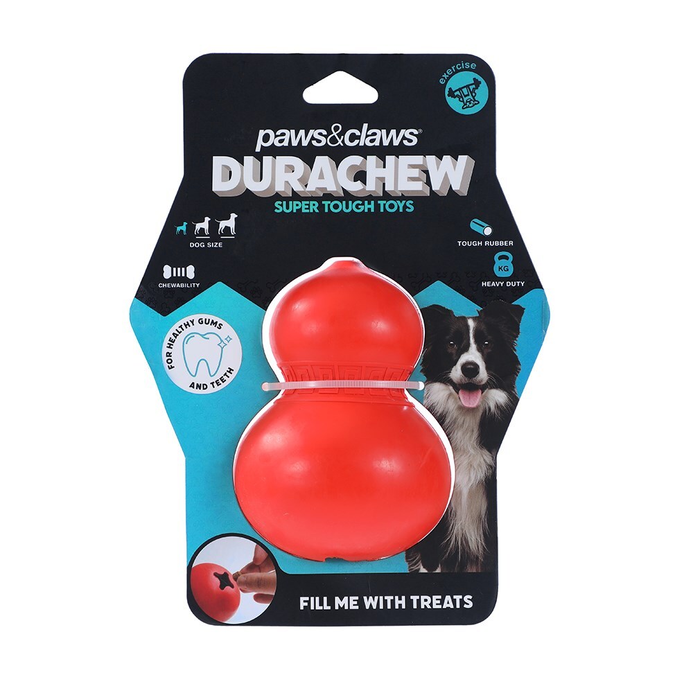 18672-paws-and-claws-11x8-2x8-2cm-dura-chew-rubber-gourd-dog-pet-toy-assorted