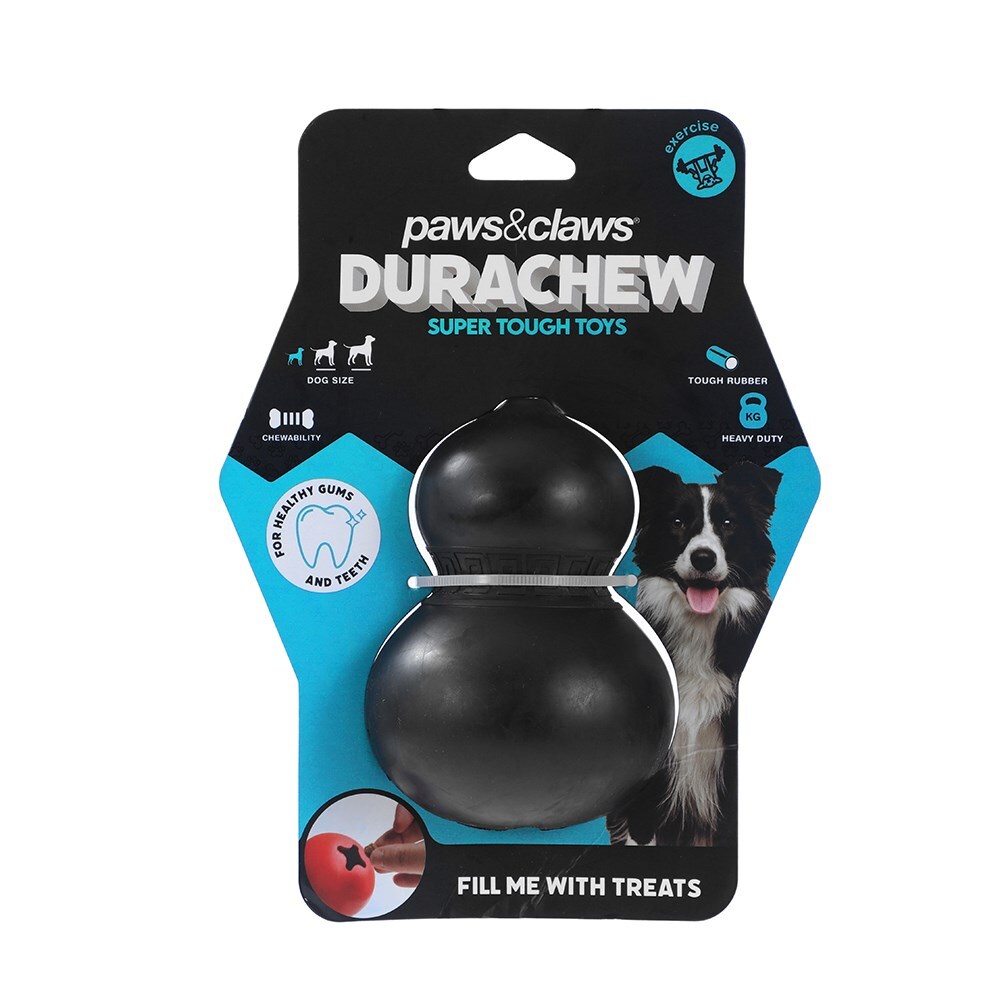 18672-paws-and-claws-11x8-2x8-2cm-dura-chew-rubber-gourd-dog-pet-toy-assorted