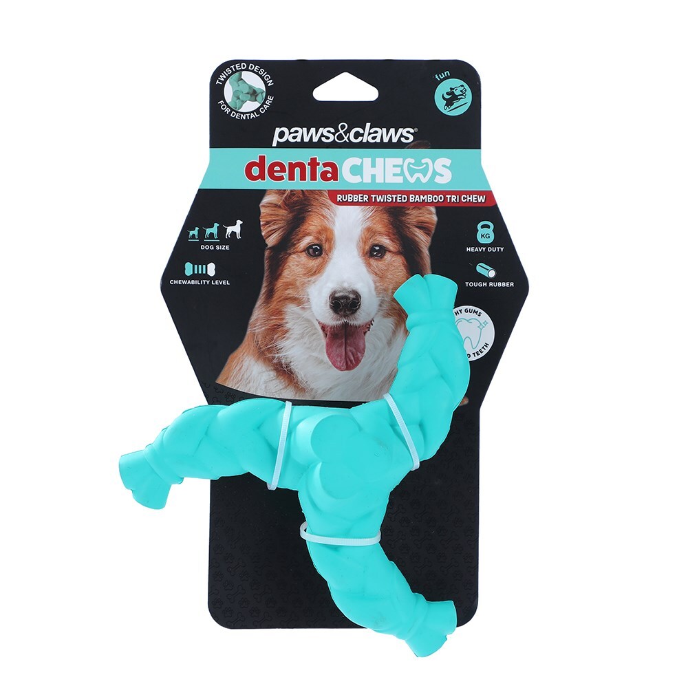 18702-paws-and-claws-15-9x15-9x5-3cm-denta-chews-twisted-bamboo-tri-dog-pet-toy-assorted