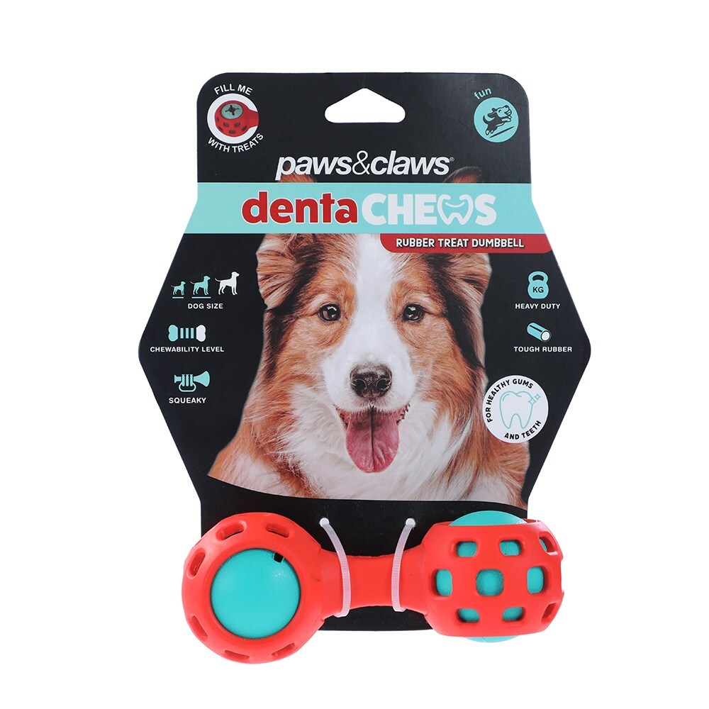 18733-paws-and-claws-12-8x5x5cm-denta-chews-multi-dog-pet-toy-treat-ball-dumbell