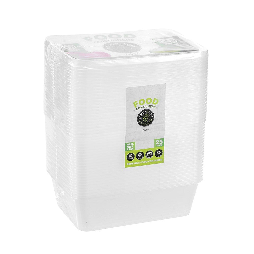 19136-25pk-lemon-lime-reusable-750ml-rectangle-food-container-w-lid-clear