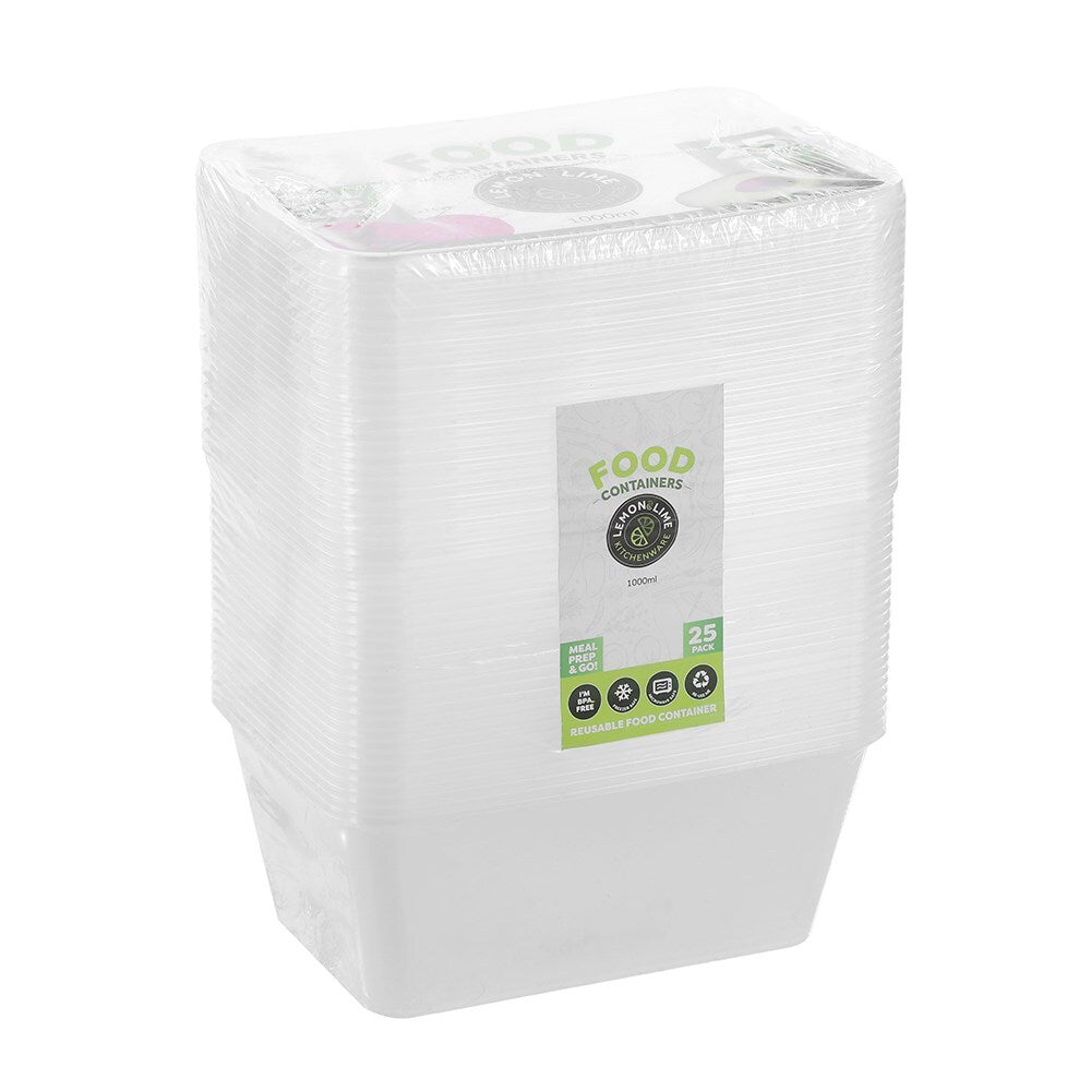 19150-25pk-lemon-lime-reusable-1l-rectangle-food-container-w-lid-clear