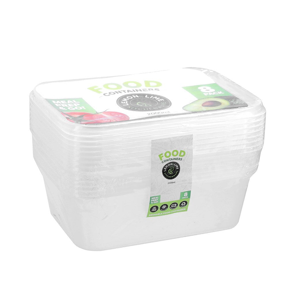 19181-8pk-lemon-lime-reusable-2l-rectangle-food-container-w-lid-clear