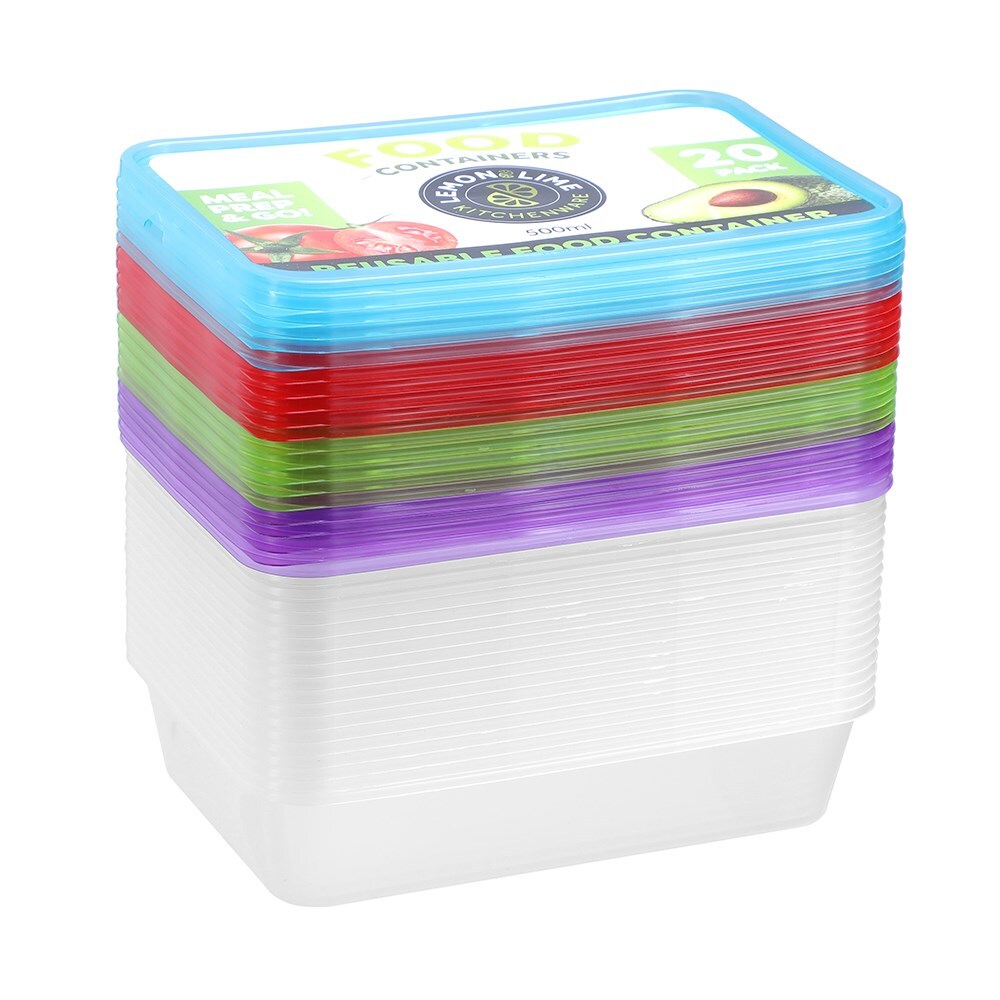 19198-20pk-lemon-lime-rectangle-500ml-reusable-food-container-w-coloured-lids