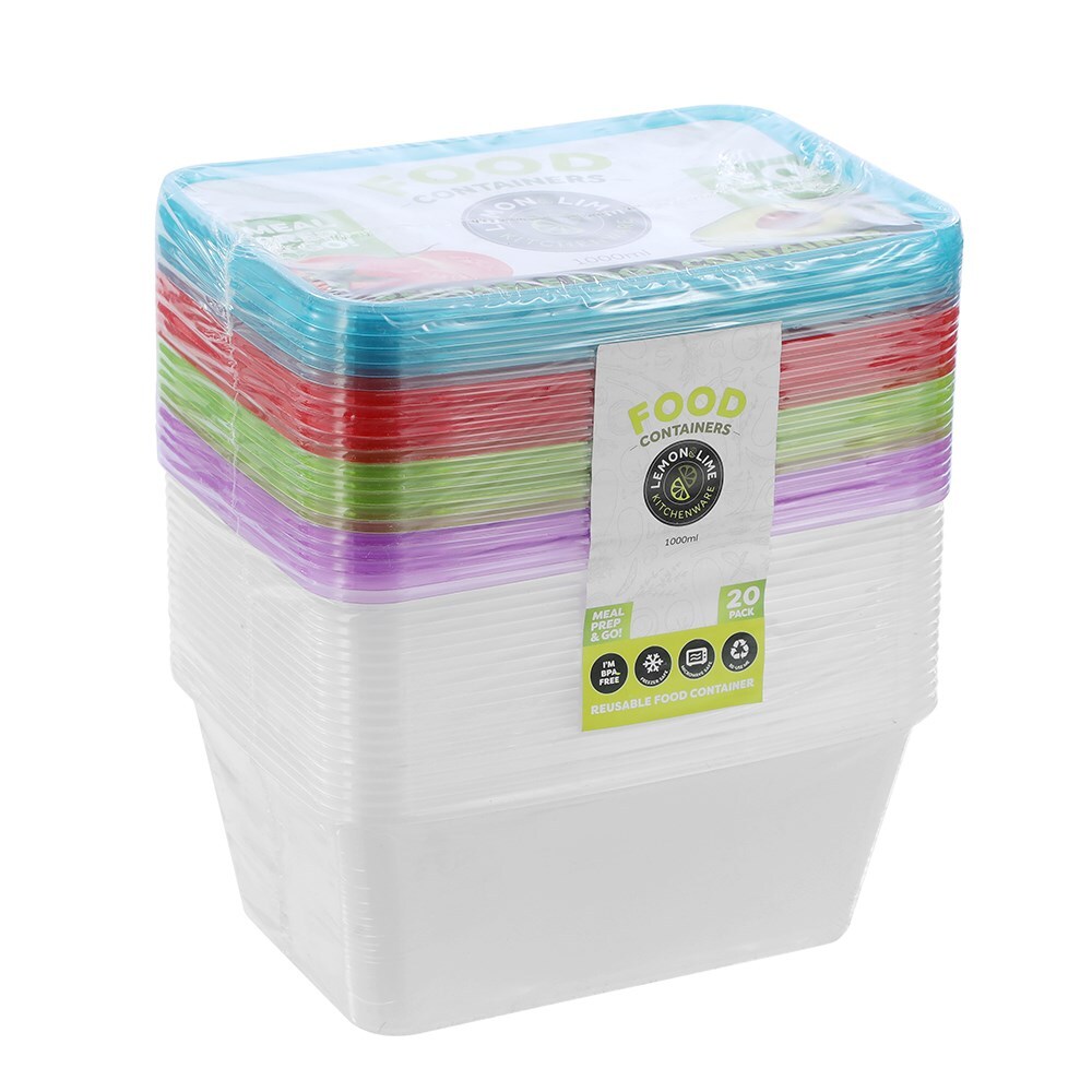 19211-20pk-lemon-lime-rectangle-1l-reusable-food-container-w-coloured-lids