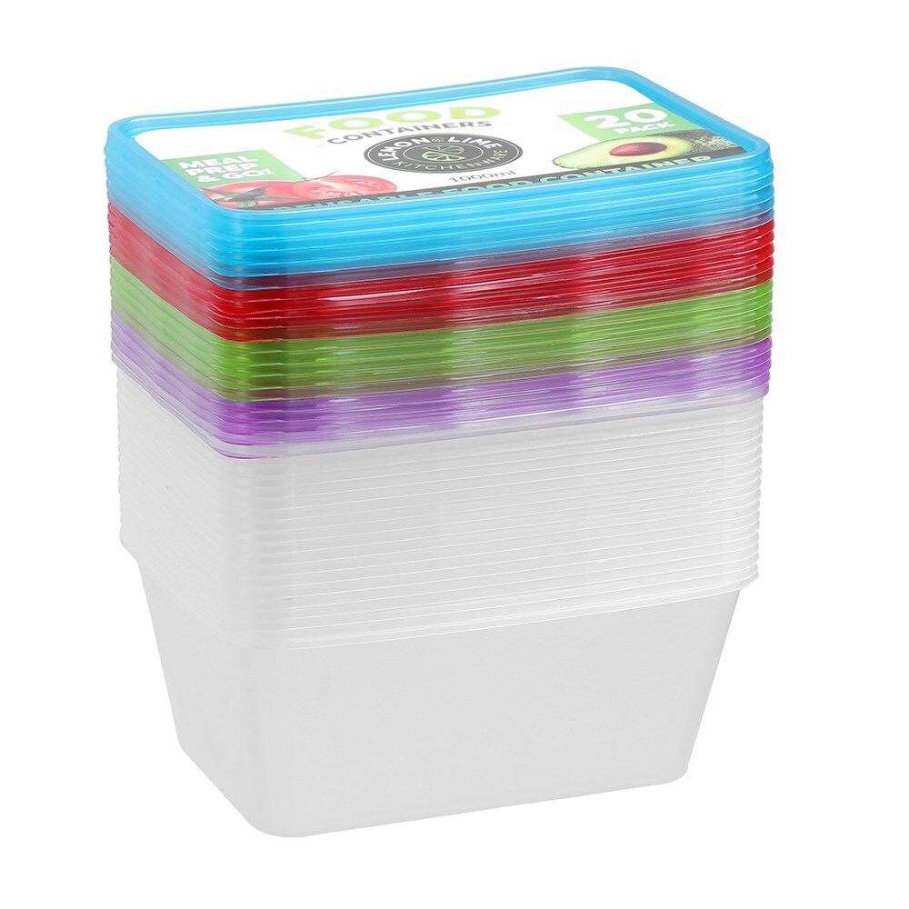 19211-20pk-lemon-lime-rectangle-1l-reusable-food-container-w-coloured-lids