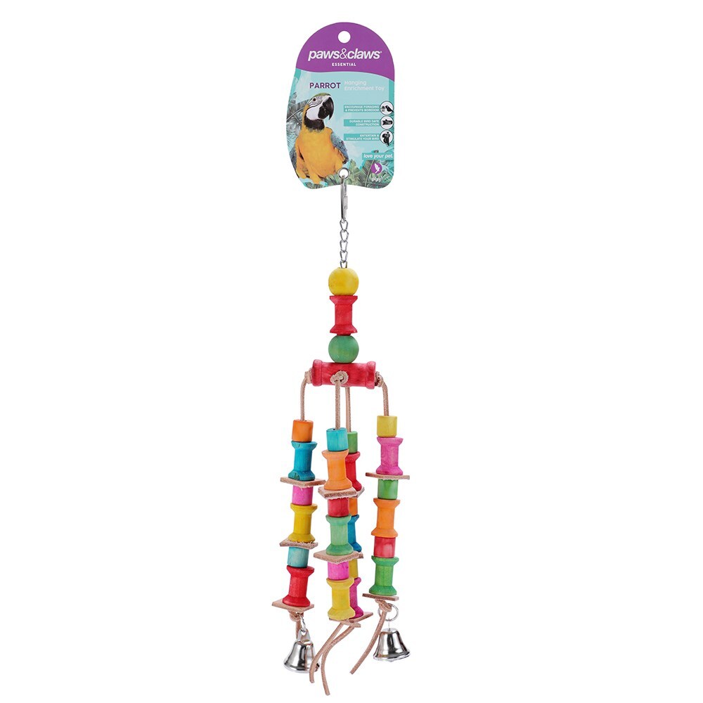 20255-paws-claws-39x7cm-dangler-parrot-pet-bird-hanging-toy