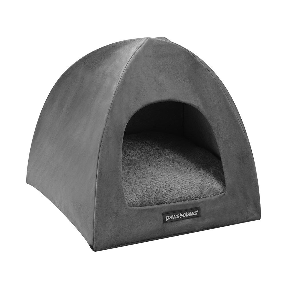 20941-paws-n-claws-lux-velvet-pet-cat-cave-38x35cm-soft-plush-cushion-dark-grey