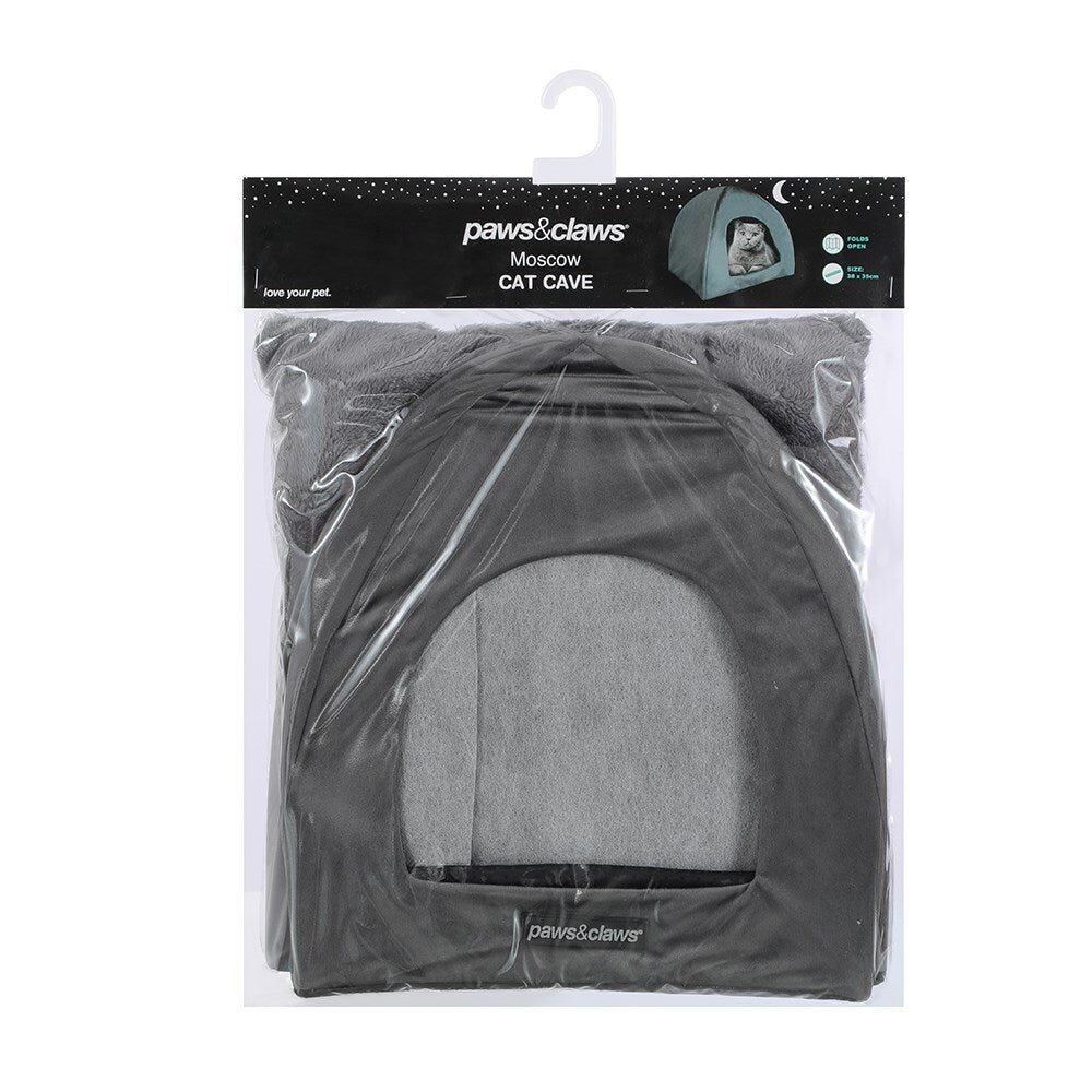 20941-paws-n-claws-lux-velvet-pet-cat-cave-38x35cm-soft-plush-cushion-dark-grey