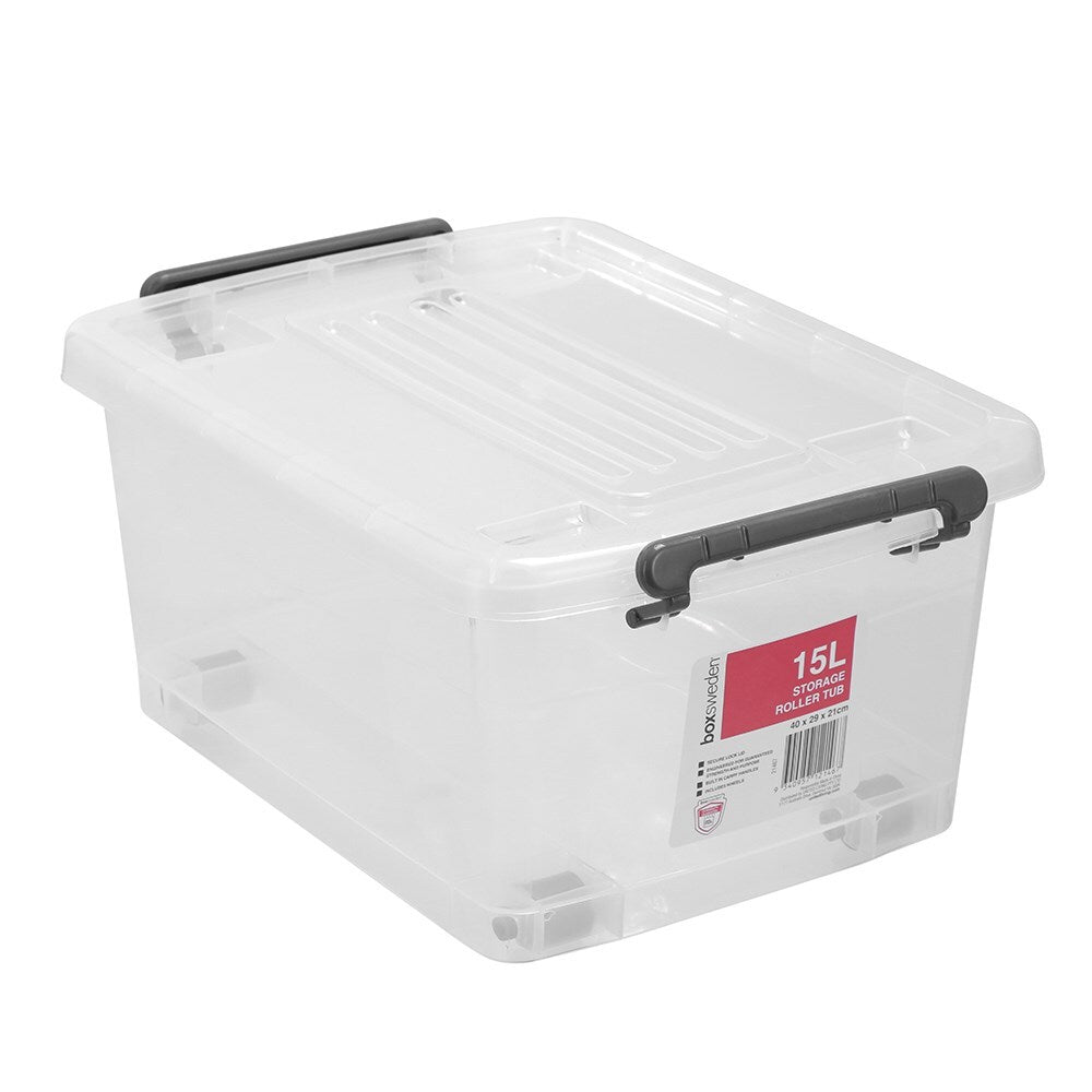 21467-boxsweden-15l-40cm-storage-roller-tub-container-w-wheels-clear