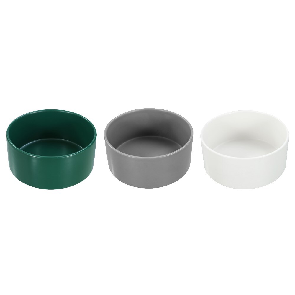 21627-paws-claws-19cm-1-8l-ceramic-pet-bowl-assorted-white-green-grey