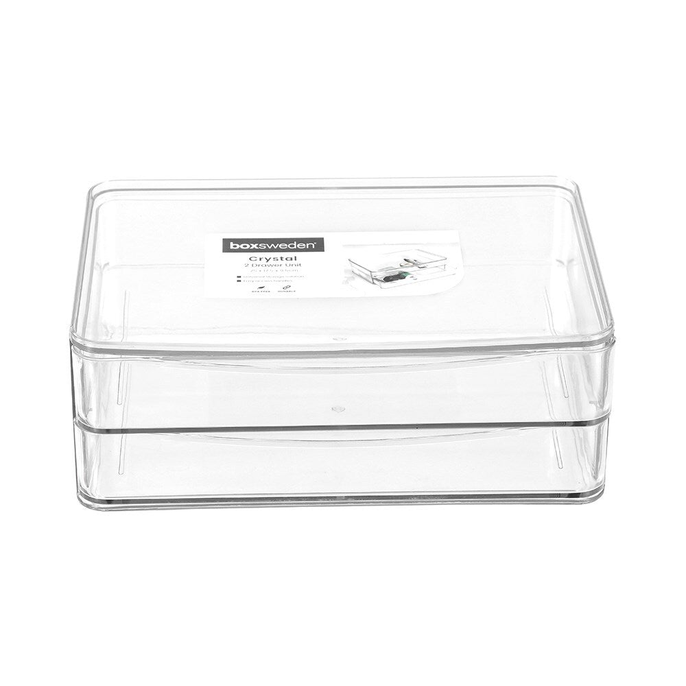 23119-boxsweden-crystal-2-drawer-25x9-5cm-storage-unit-clear