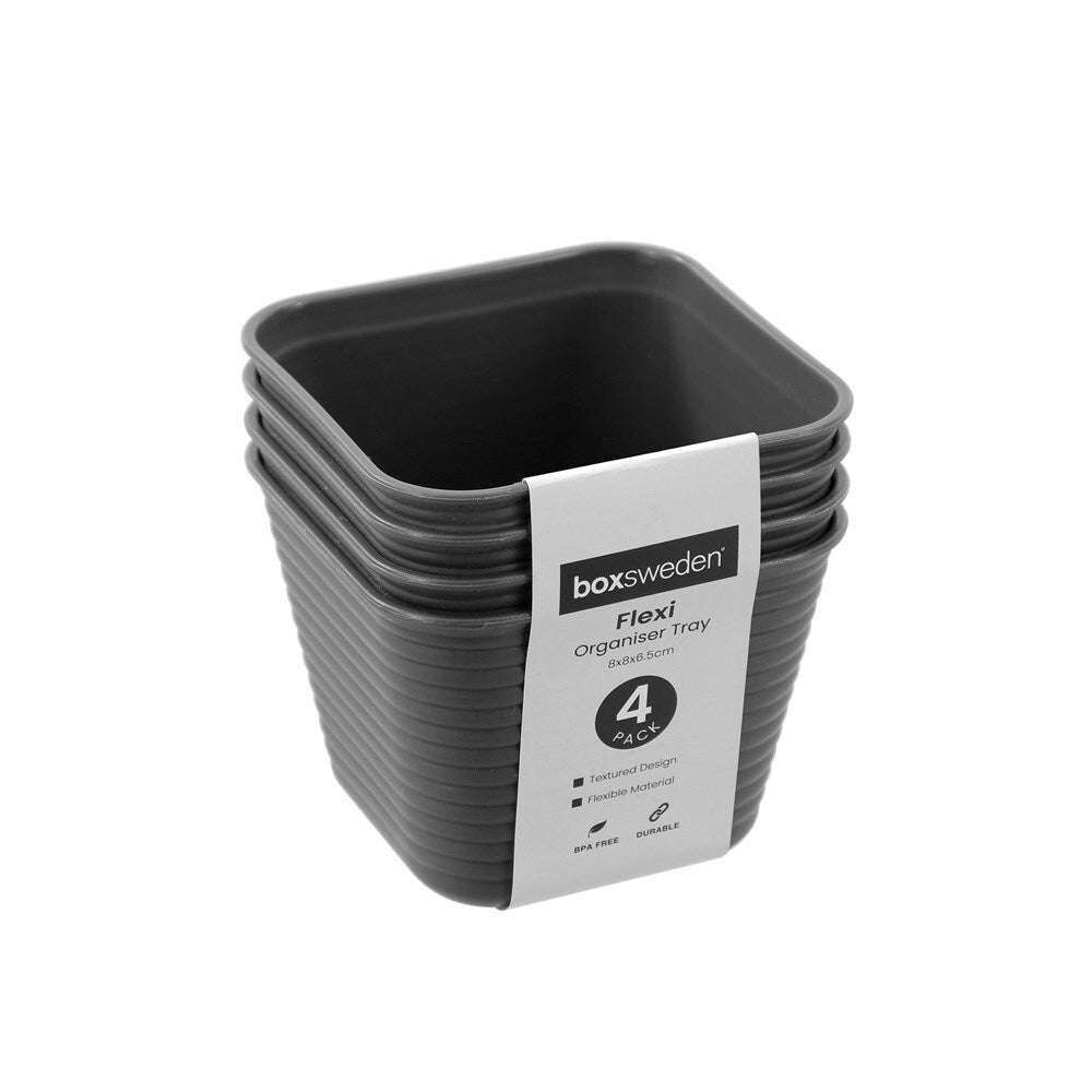 24246-4pk-boxsweden-flexible-8cm-organiser-tray-square-storage-assorted