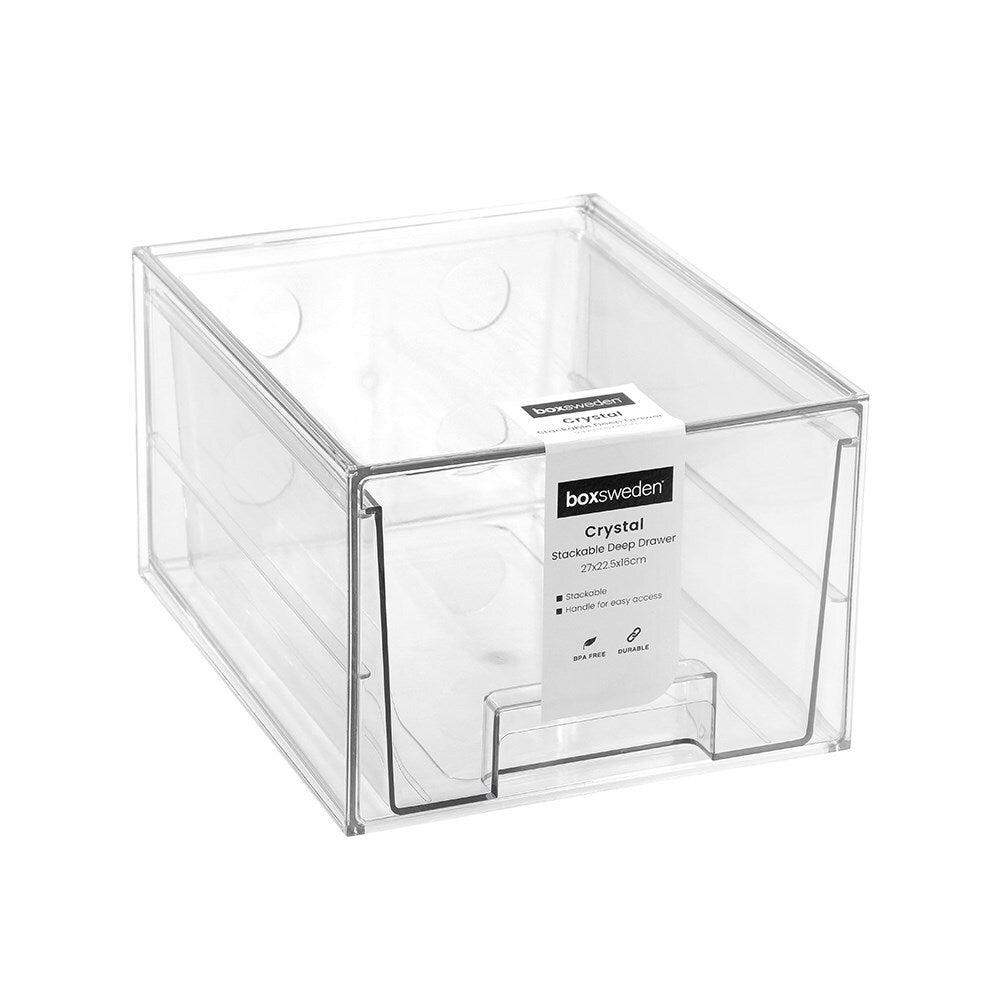25427-boxsweden-crystal-27x16cm-stackable-deep-drawer-clear