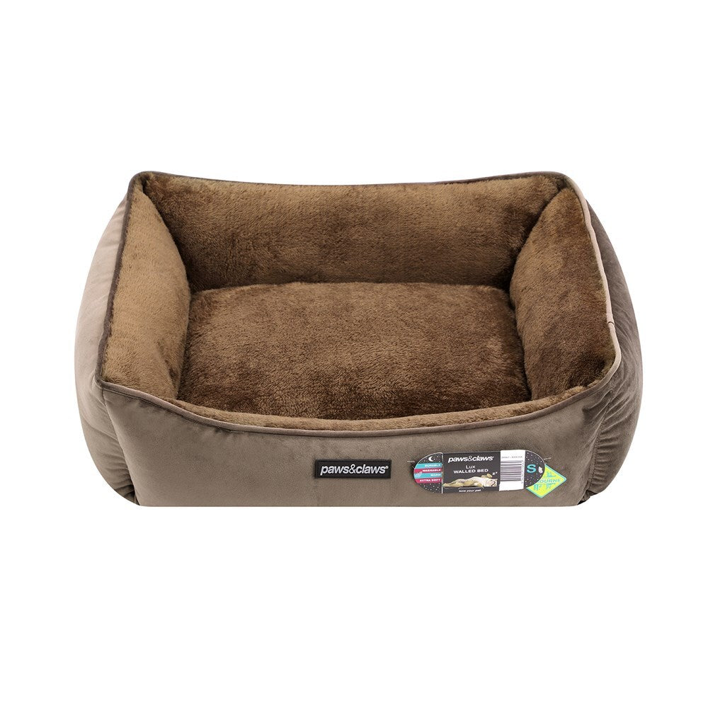 29562-paws-claws-lux-60x50cm-walled-pet-bed-small-mocha