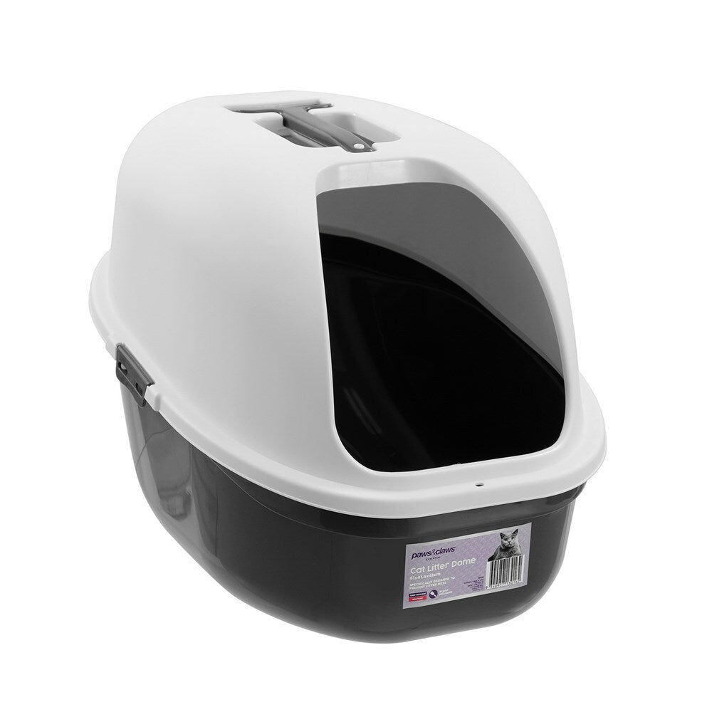 30162-paws-claws-61x41-5cm-pet-cat-litter-dome-box-white-grey