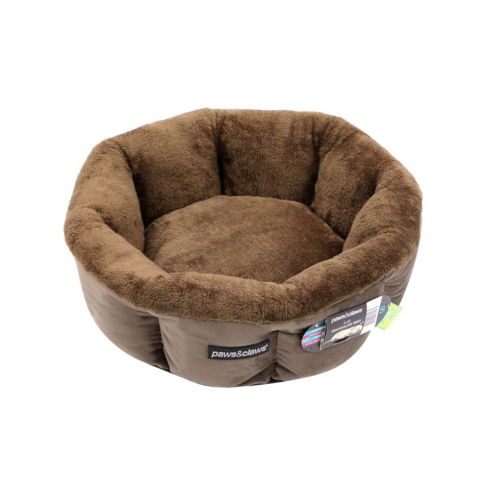 30285-paws-claws-lux-48x48cm-snuggler-sleeping-bed-mocha