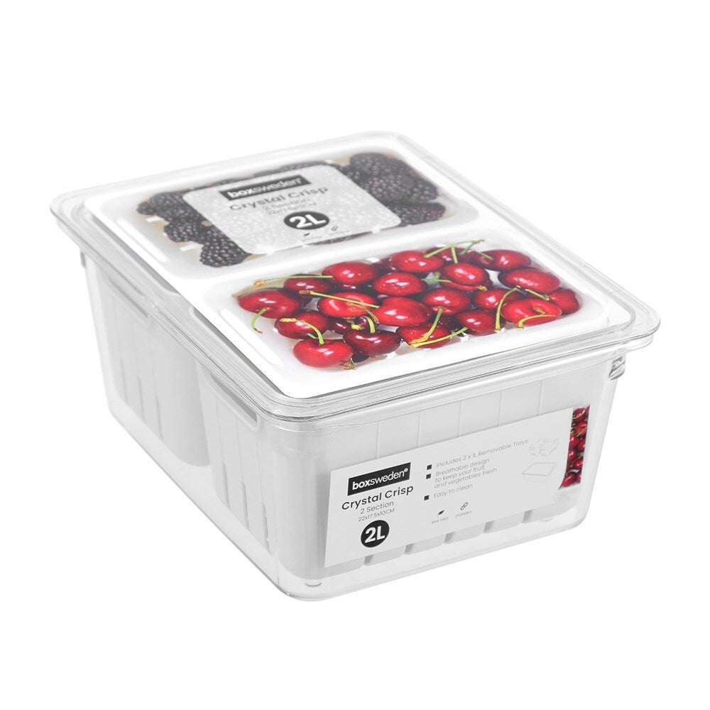 30674-boxsweden-crystal-2l-22cm-crisp-bin-2-section-storage-white