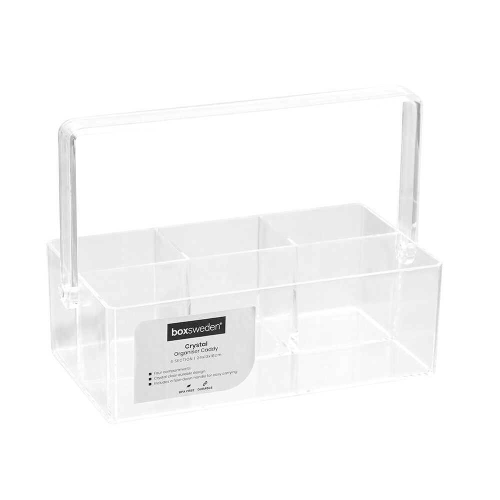 30810-boxsweden-24cm-crystal-4-compartment-organiser-caddy-w-folding-handle-clr