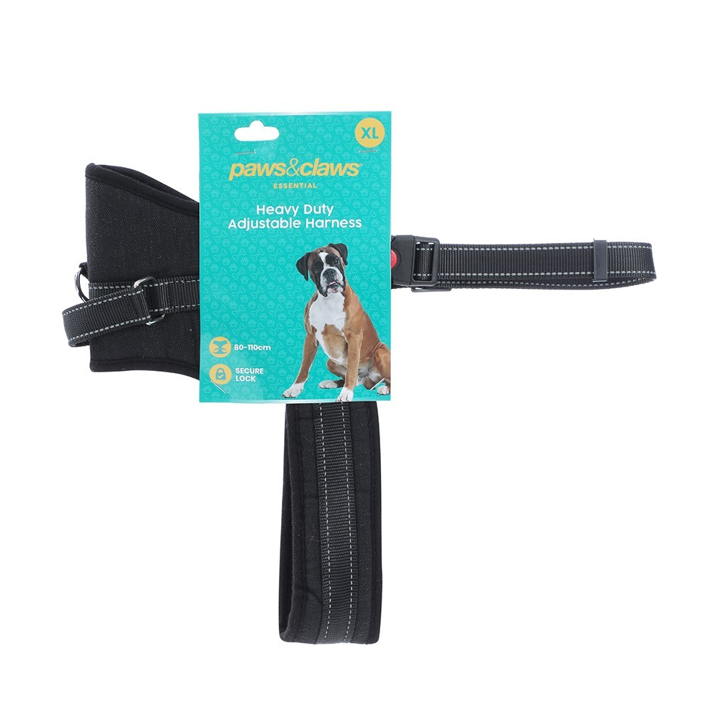 32937-paws-claws-80-100cm-adjustable-strong-pet-harness-xl-black