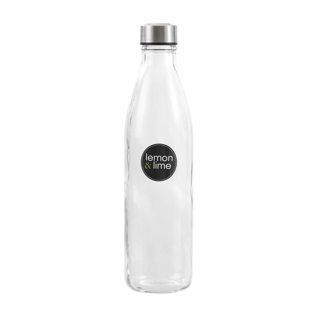 35716-lemon-lime-1l-glass-screw-top-lid-water-bottle-clear