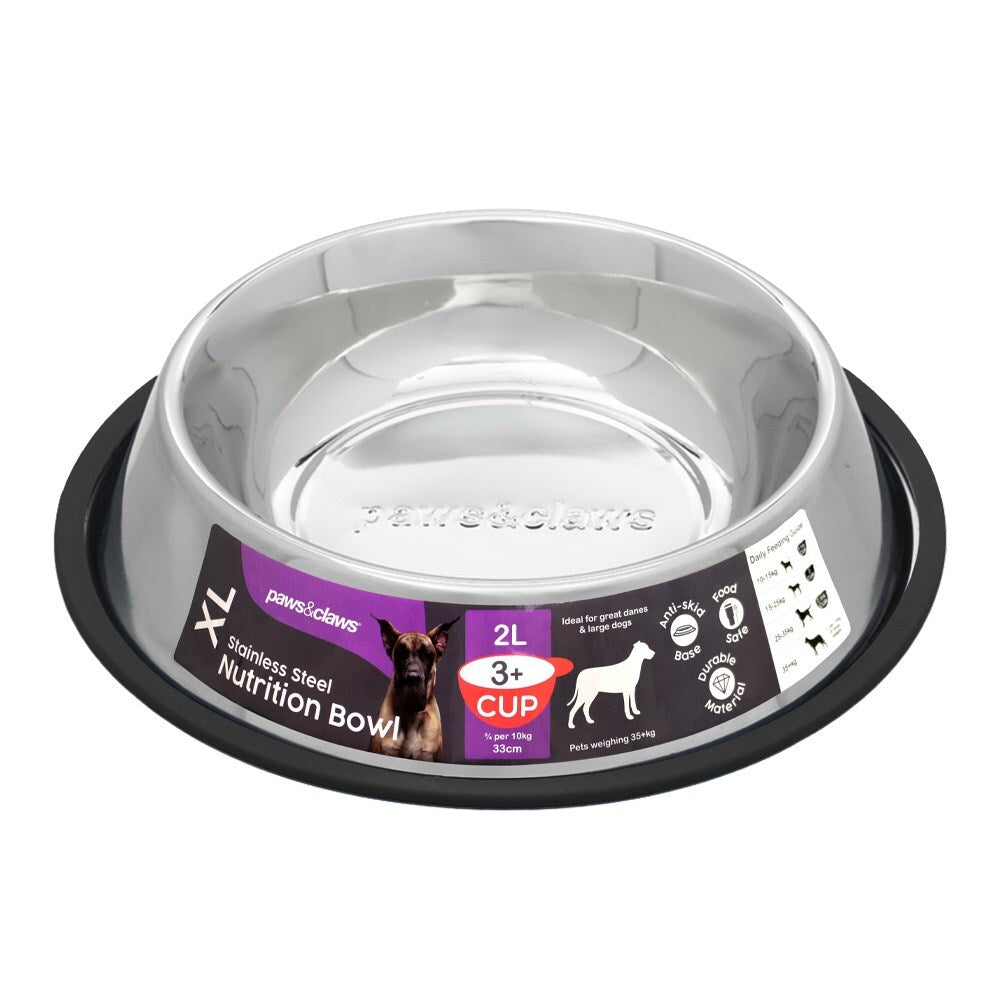 42328-paws-claws-2l-stainless-steel-pet-bowl-black