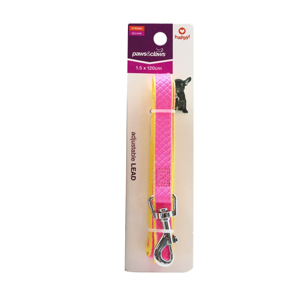 44360-paws-claws-120cm-colourful-p-u-nylon-leash-assorted