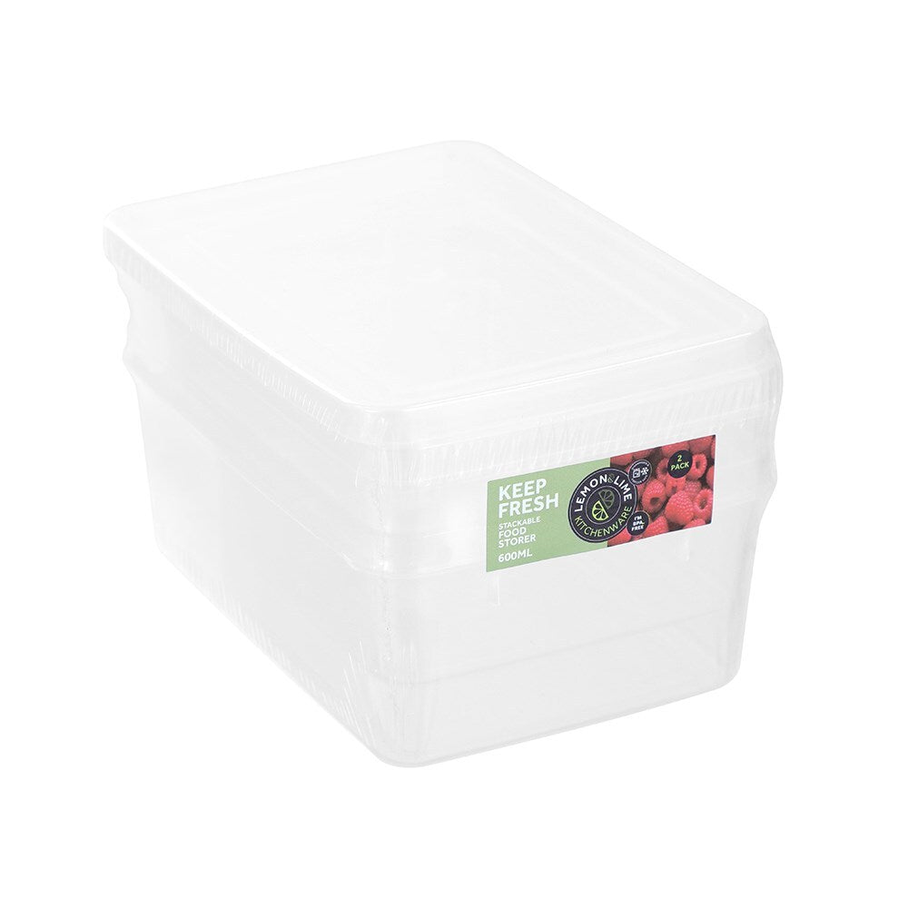 61053-2pk-lemon-lime-keep-fresh-600ml-13-5cm-food-container-clear
