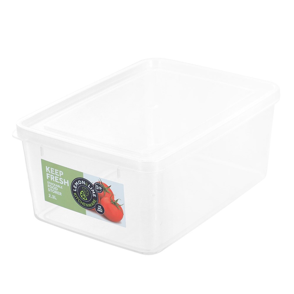 61084-lemon-lime-keep-fresh-2-3l-21cm-food-container-clear