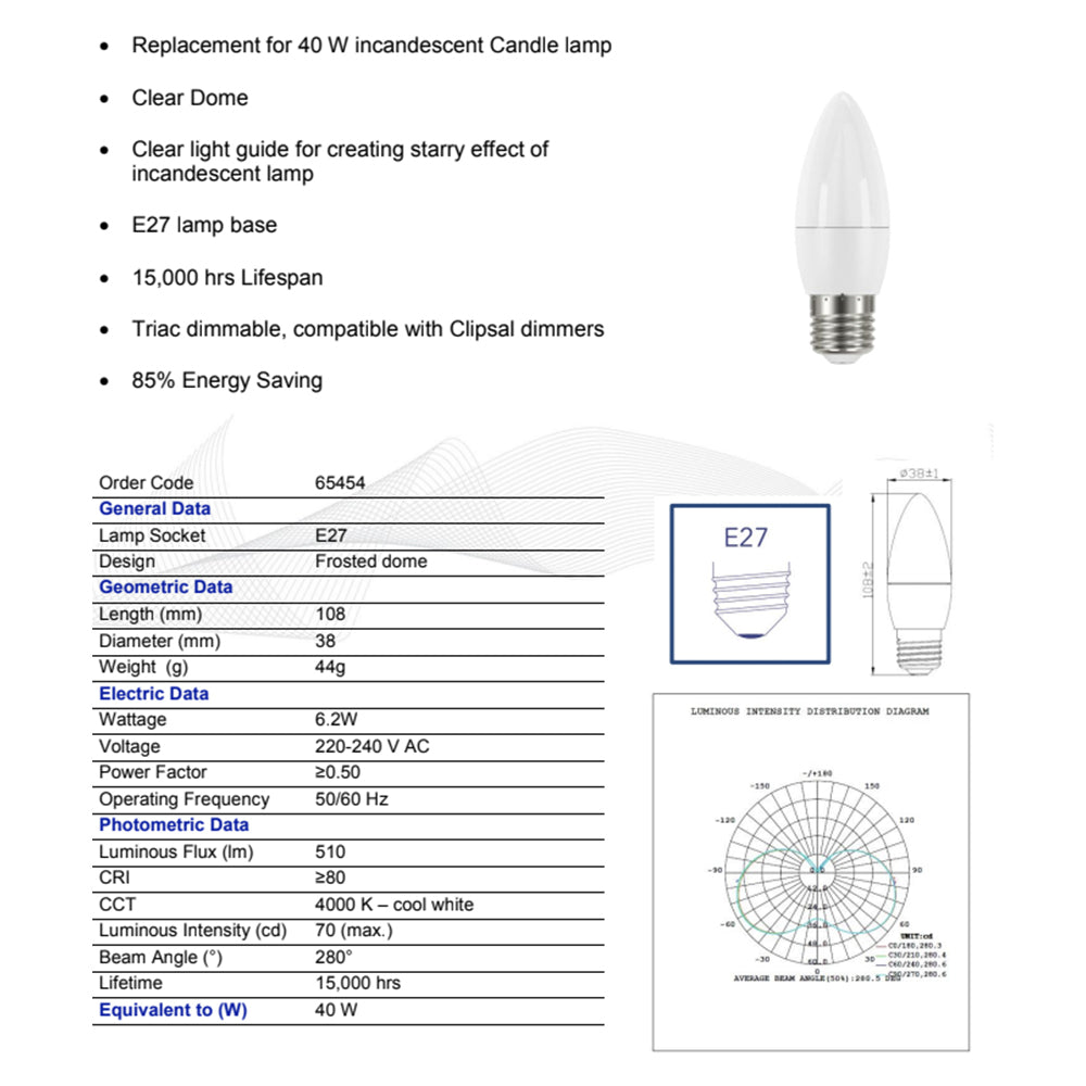 65454-verbatim-e27-screw-cool-white-frosted-candle-dimmable-light-globe-470lm-6w
