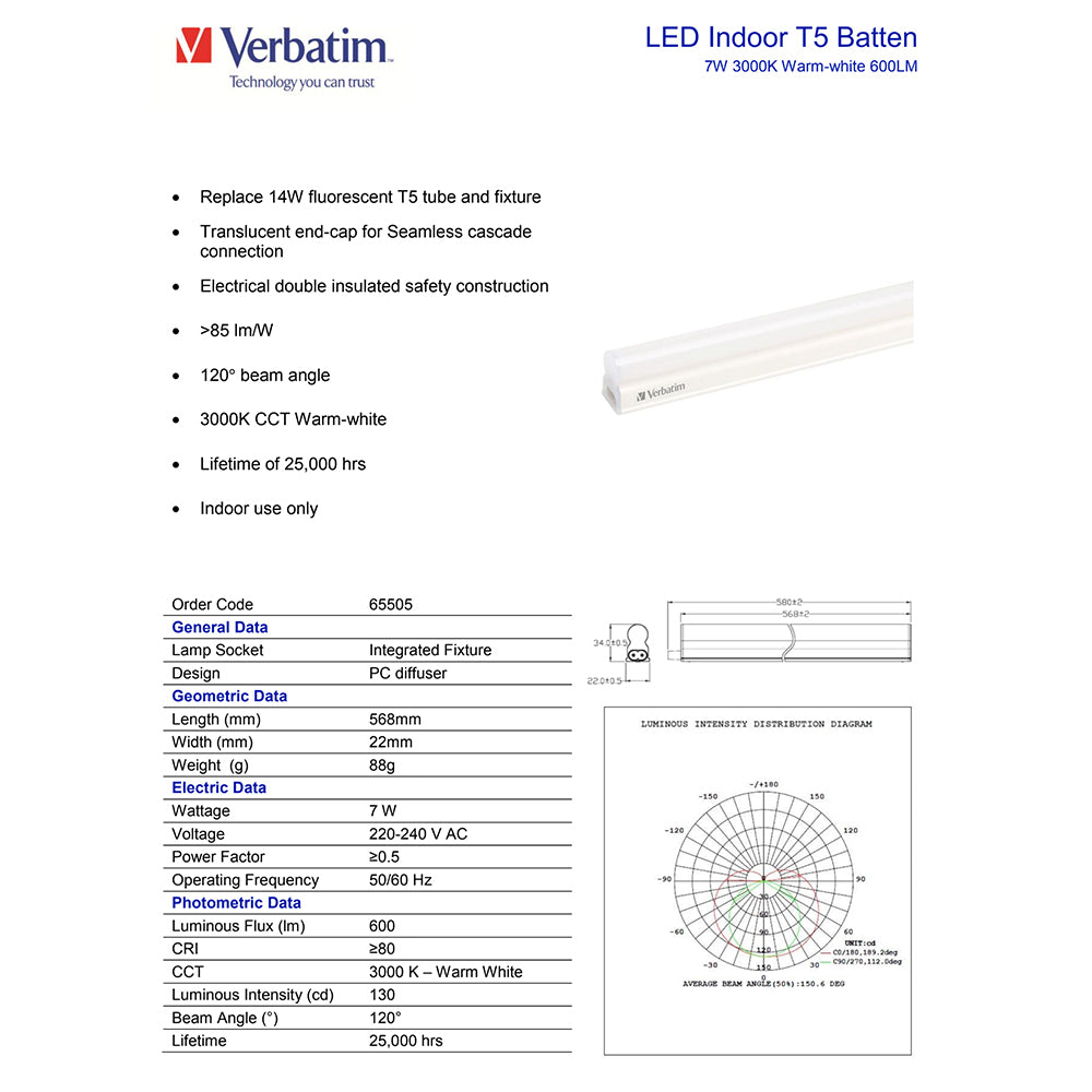65505-verbatim-indoor-integrated-t5-batten-fixture-w-led-light-strip-7w-600lm-3k